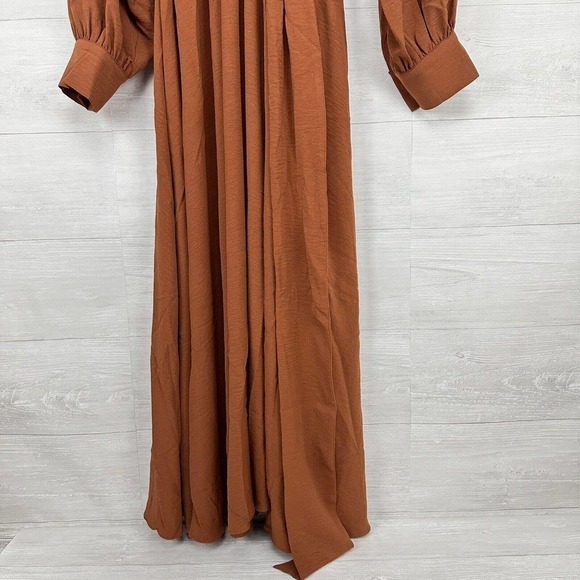 Refinity City Chic Ellie Maxi Dress Size XXL/24 Faux Wrap Brown Long Sleeve Fall - Picture 5 of 16